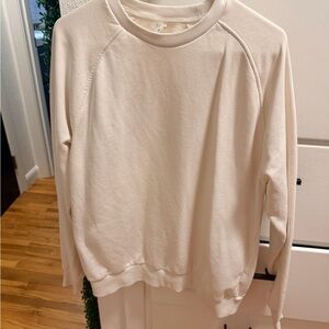 Women's Raglan Crew Neck Cream Sweatshirt